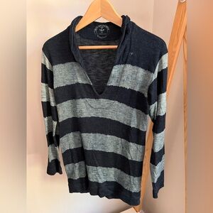 Forty Five 45 RPM Studio Japan Indigo dyed cotton striped sweater sz 2 sm med